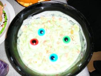 Hocus Pocus Eyeball Salad - We couldn&#039;t possibly finish all of that in one halloween, so we saved it for the next day.