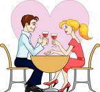 dating - couple having dinner date.. a sweet date with candle and roses and wine..they both very happy and very inlove..