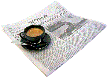 Morning cup of coffee - morning cup of coffee and the paper