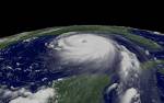 Hurricane Katrina - Hurricane shown above the earth