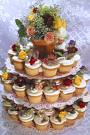 cupcake cake tiers - This would be great made out of 60 cupcakes..one for each year..No messy slices to deal with