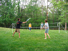 badminton game - playing badminton with family