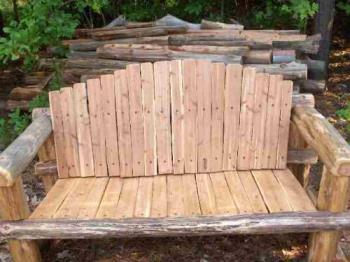 easy bench - The photograph shows the second rustic cedar bench I built, which is slightly easier to construct.
