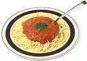 Spaghetti - Garlic bread and salad makes a nice meal