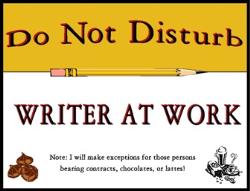 Keep writing - Do Not Disturb - Writer at work
