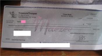 My 1st Treasure Trooper payment! - Here&#039;s my first Treasure Trooper payment of just over $74. 