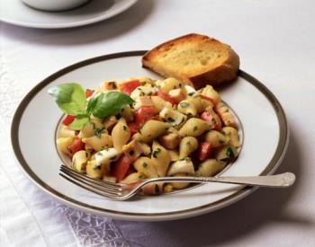 Pasta for Breakfast - Here is a pasta dish with ham for breakfast