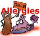 allergies - descriptive clip art of allergies and the caution people prone to this have to take.