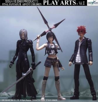 Kadaj, Yuffie, Reno Action Figures - Kadaj, Yuffie and Reno are the characters released for the second volume of Final Fantasy VII Advent Children Play Arts. Better improved I guess as they have more points of articulation.