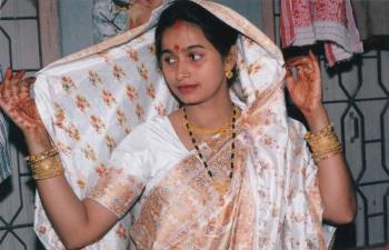 a bride - This is a picture of a bride in India.