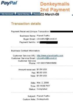 Donkeymails Payment Proof - Second payment from Donkeymails.com