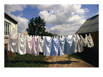laundry ona clothes line - Clothes drying in the sun