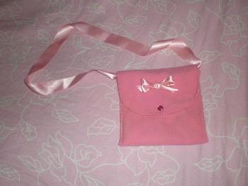 Pink purse made from a fleece scarf - Hope you like it :-)
