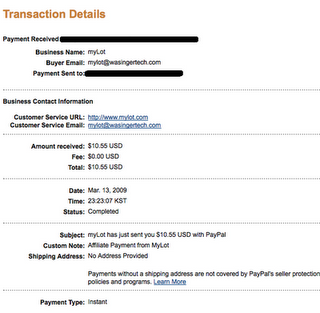 february mylot payment proof 2009 - mylot payment proof of $10.55