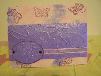 card done with chalks and cuttlebug - I made this one and one other today.