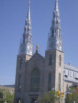 Outside of Notre Dame Cathedral - The outside view of the Notre Dame Cathedral in Ottawa