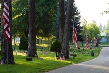 Memorial Day - Flag lined street