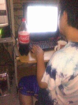 Coke while online - Coke drinking Coke while online - Coke drinking