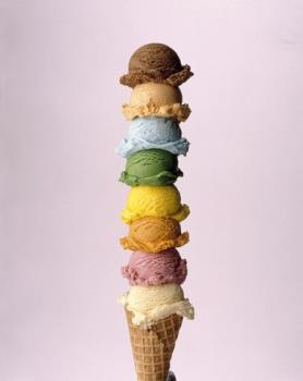 Different Flavors one cone - Way to many scoops