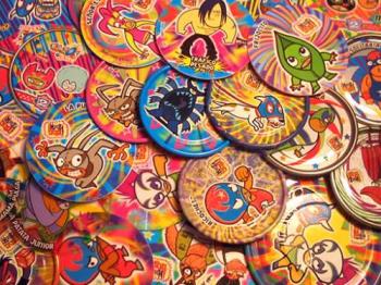 This are tazos....... - Tazos picture taken from the net.