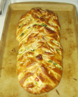 Beef Braid - Picture of Beef Braid made with beef inside and cresent roll outside