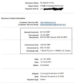 homepagefriends payment - My 1st payment from homepagefriends.