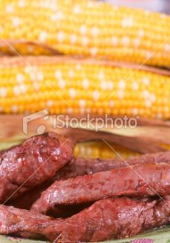 Grilled steak and corn - Grilled flank steak and corn on the cob