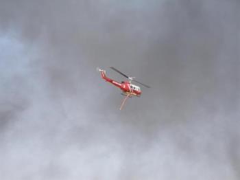 Fire Helicopter - Picture of a helicopter that helped put the fire out at a local nursery. 