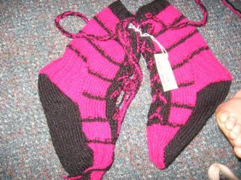 craft - These are s pair of slipper socks I knitted
