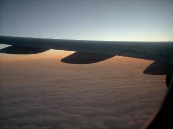 Sunrise over the Atlantic - Flying to Ireland from the US..