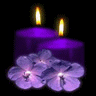candles - purple candles with purple flowers