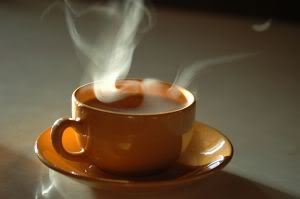Hot Tea - A cup of hot tea still steaming.