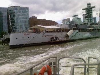 HMS Belfast - Museum warship berthed on display on the Thames. HMS Belfast - Museum warship berthed on display on the Thames.