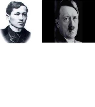 Jose Rizal and Adolf Hitler - Photos of Jose Rizal and Adolf Hitler... there is zero resemblance...