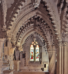 Rosslyn Chapel interior - Rosslyn Chapel shown in Da Vinci Code