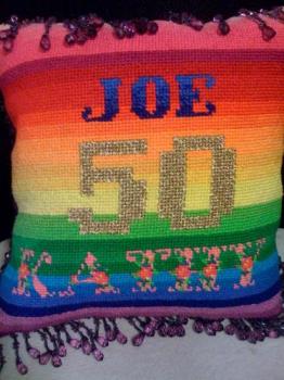Needle point pillow - What I spent all year on... 