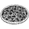 Pizza Delight. - black and white image of a pizza