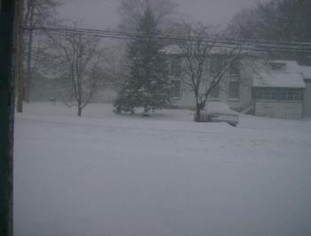 Central NY Weather - I took this picture from my front porch of the house across the street (I know, you can&#039;t see the street). We&#039;d been getting hit by a little snow storm, one of the first of the season. This pic was taken in Dec 08. 