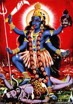 Kali - The goddess with four hands.