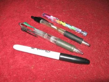 pens - pens of different ink colors