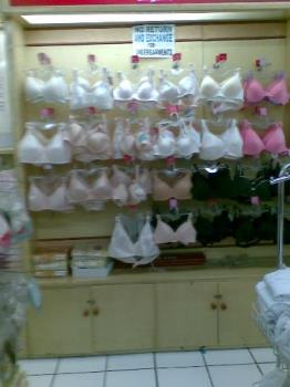 undergarments - bras and panties on display in a women's section of a department store undergarments - bras and panties on display in a women's section of a department store