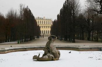 Vienna - Part of Schönbrunn palace gardens in Vienna, Austria in the winter