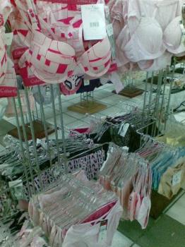 underwear - bras and panties in a women's intimate apparel section of a department store underwear - bras and panties in a women's intimate apparel section of a department store