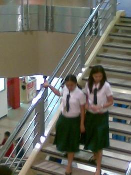 school uniform - students wearing school uniform while in a mall