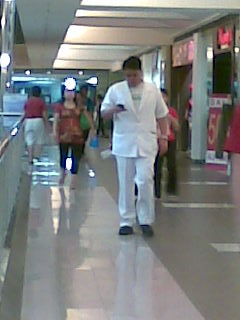 school uniform - a medical student in school uniform in a mall