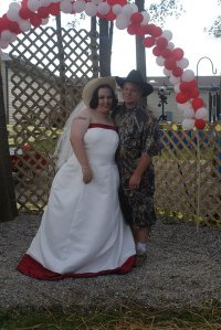 Redneck Wedding - This is our picture which was take right after the redneck wedding which we choose as our theme to be married to.