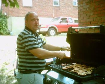 My Son Cooking. - A family cook out, last year.