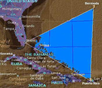 Bermuda triangle - Map showing the Bermuda Triangle