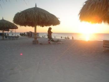 Sunset in Aruba - A picture taken on my last vacations in Aruba in September 2008. The climate is so wonderful that it is comfortable day and night.