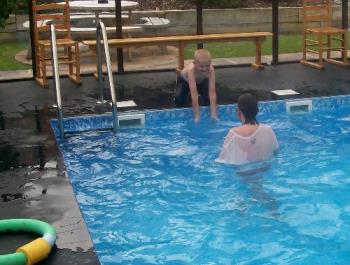 My son and grandson enjoying the pool - It&#039;s a struggle keeping it going but worth it for he kids!!